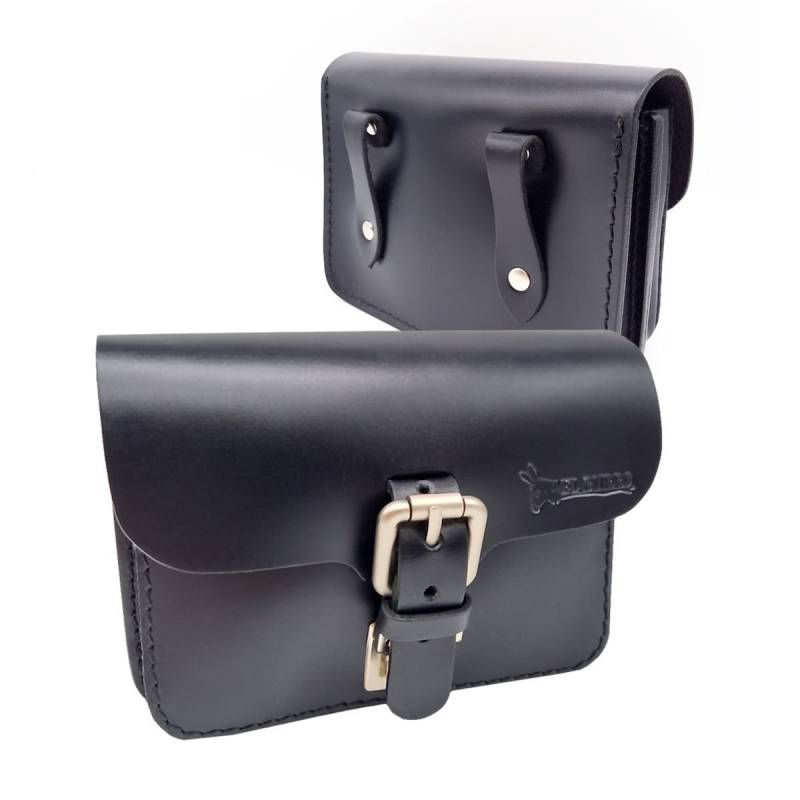 El Burro Fuerte Leder Gürteltasche Bauchtasche Hüfttasche Schwarz Black Country Westerntasche Western Tasche Casual Bag Börse Ledertasche von ELBURROkreativ