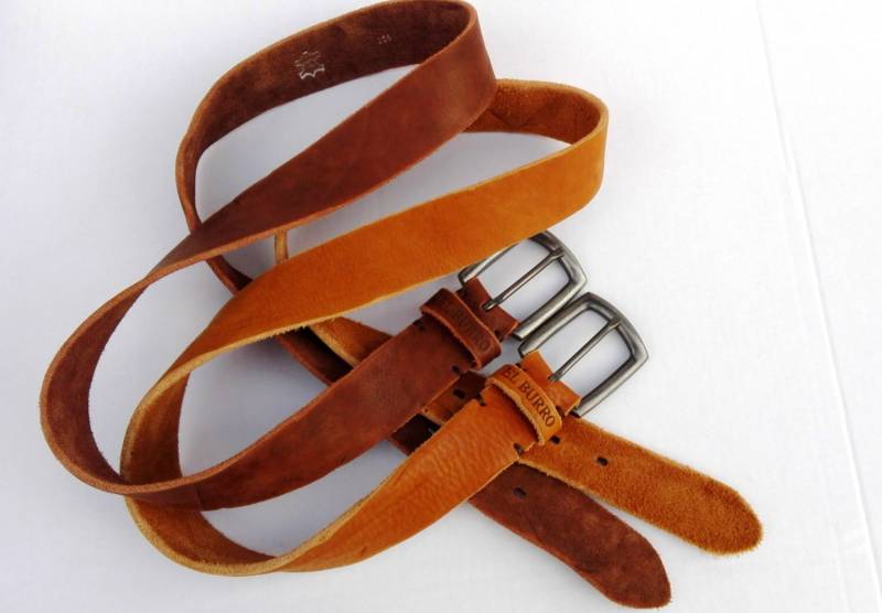 El Burro Leder Leather Gürtel Belt Vegetabil Gegerbt Marron Cognac 85 -115 cm Umfang Jeansgürtel 4 Breit Westerngürtel Country Naturleder von ELBURROkreativ