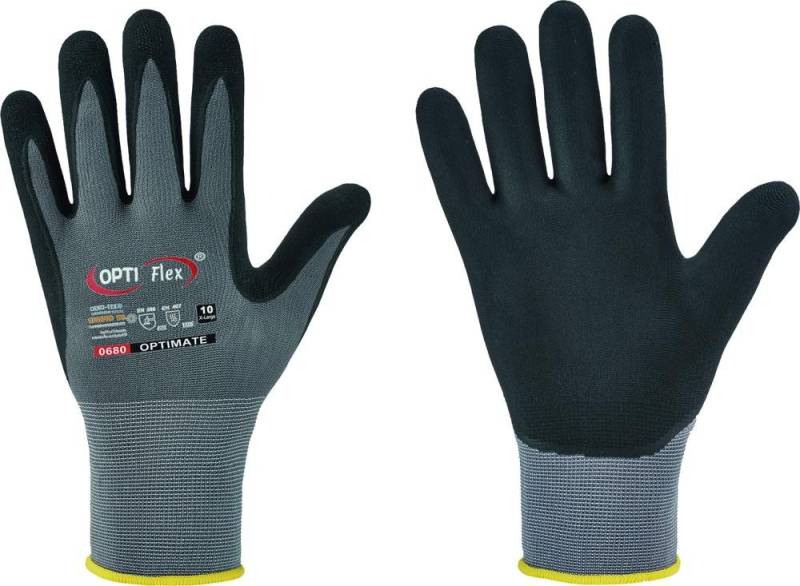 ELC Arbeitshandschuhe Handschuh Optimate, Nitril, Gr.9 von ELC