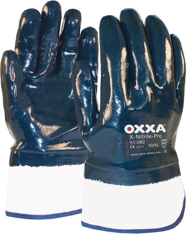 ELC Arbeitshandschuhe Handschuh Oxxa X-Nitrile-Pro, Gr.10, Stulpe beschichtet von ELC