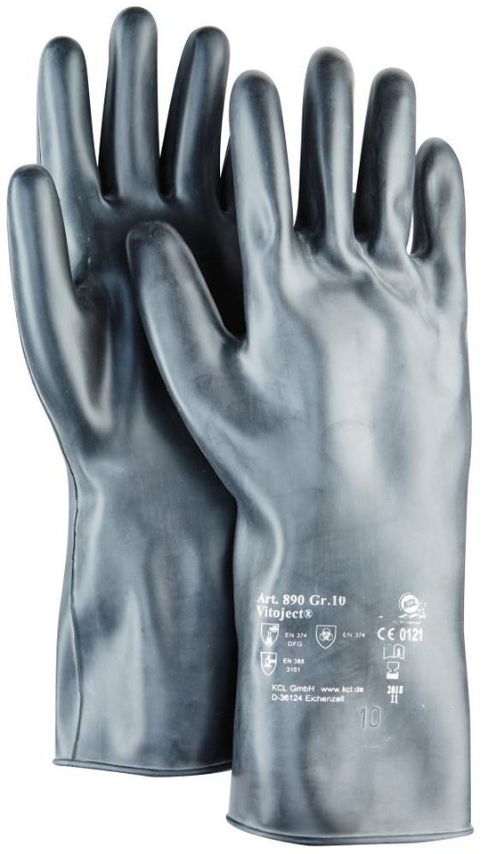 ELC Arbeitshandschuhe Handschuh Vitoject 890, 350 mm, Gr.9,schwarz von ELC