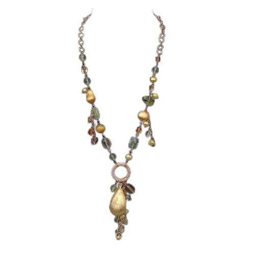 ELCCHRLD Ketten für Damen Natürliche Halbedelstein-Halskette Prehnit-Zitrin-grüne Perlen-Ketten-Frauen-Schmuck Mode-Accessoires von ELCCHRLD