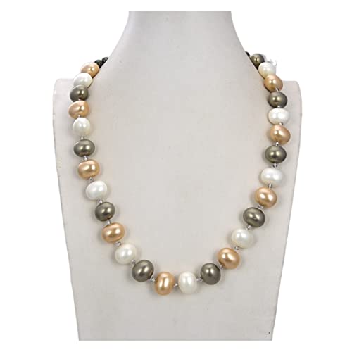 ELCCHRLD Ketten für Damen Schmuck 29 Zoll 16 mm x 19 mm Multi Color Egg Sea Shell Pearl Crystal Halskette erfüllen Mode-Accessoires von ELCCHRLD