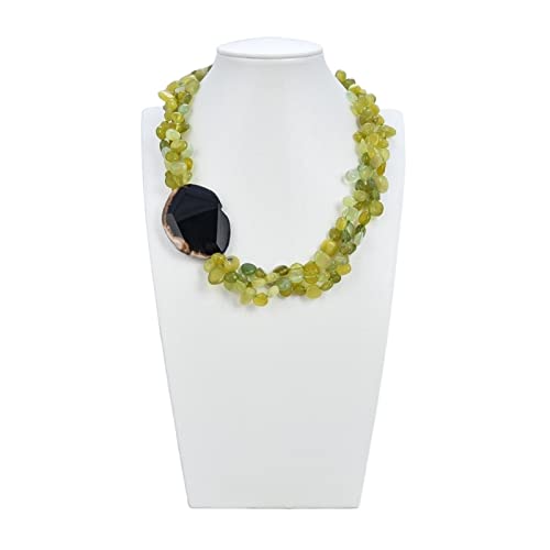 ELCCHRLD Ketten für Damen Schmuck-Oliven-Achat-Stein-Grün-Jade-Halskette for Frauen Kostenloser Versand erfüllen Mode-Accessoires von ELCCHRLD