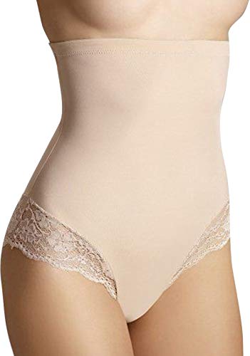 ELDAR Damen Shapewear hoher Miederslip Coco Gr. S-2XL, elastischer Taillen-Shaper mit Silikonband and Spitze, 85 % Polyamid mit 15 % Elasthan (M, Beige) von eldar ELDAR
