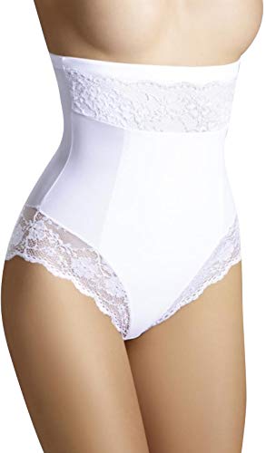 Bauchweg Unterwäsche Damen Miederslip mit Bauch-Weg-Effekt Shapewear Stark Formend Miederhose Slip Hochzeitsdessous (S, Weiß) von Eldar