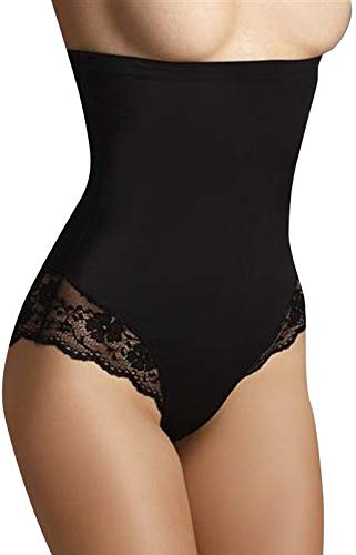 Damen figurenformend Miederslip mit Bauch-Weg-Effekt Stark Formend Miederpants Miederhose Body Shaper (S, Schwarz) von Eldar