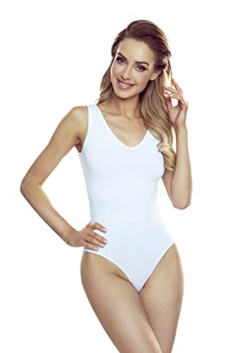 ELDAR Damen Body ANAIS Gr. S-XL, ärmelloser Achselshirt-Body, V-Ausschnitt, 95% Baumwolle mit 5% Elasthan, Hacken-Ösen-Verschluss im Schritt von ELDAR