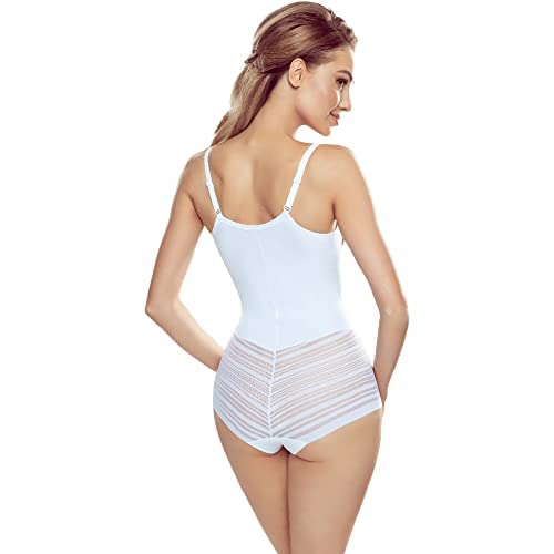 ELDAR Damen Shapewear Torsette-Body VEGA Gr. S-XL, modellierend, mit regulierbaren Trägern, 80 % Polyamid mit 17 % Elasthan und 3 % Baumwolle, Haken-Ösen-Verschluss im Schritt von ELDAR