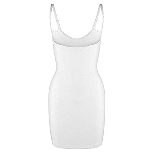 Bauchweg Unterwäsche Figurformendes Miederkleid Damen Shapewear Unterkleid Formkleid Formende Kleider (L, Weiß) von eldar ELDAR