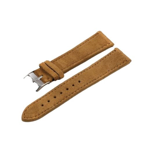 handgefertigte Pelzarmband, Universal-Uhrenarmband aus Wildleder, 18/20/22 mm, Edelstahlschnalle, mehrfarbig, Unisex(Brown,18mm) von ELDFLRURB