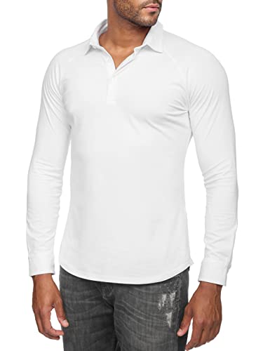 ELDO COLLECTION® Herren Slim Fit Poloshirt Jersey figurbetont (as3, Alpha, m, Regular, Regular, Weiß) von ELDO COLLECTION