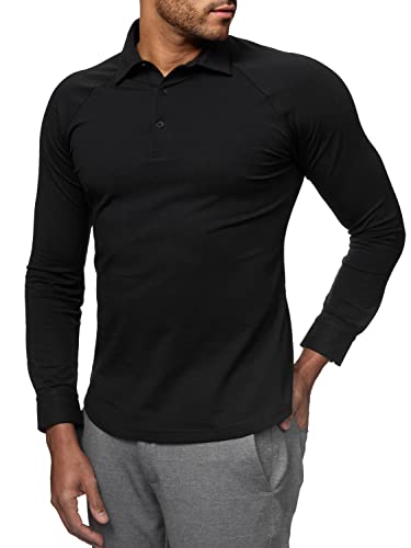 ELDO COLLECTION® Herren Slim Fit Poloshirt Jersey figurbetont (as3, Alpha, x_l, Regular, Regular, Schwarz) von ELDO COLLECTION