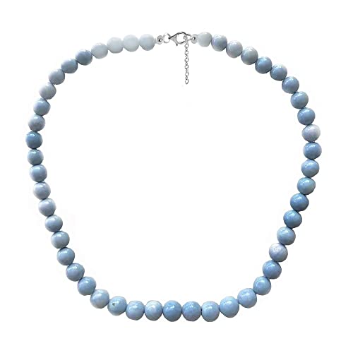 ELEDORO echter Blauer Opal Halskette Collier für Damen aus Silber 925 48cm lang von ELEDORO