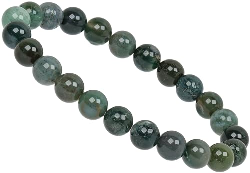 ELEDORO Echter Natürlicher Epidot Edelstein Perlen Stretch Armband 8mm von ELEDORO