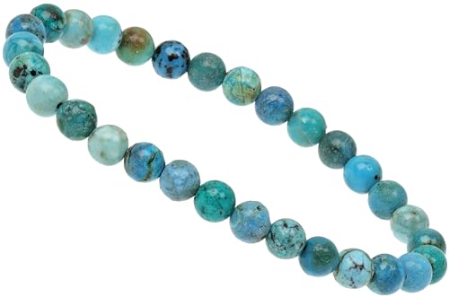 ELEDORO Echtes Blauer Opal Perlenarmband – Stretch Armband mit 6mm Edelsteinperlen – Handgefertigtes Schmuckstück von ELEDORO