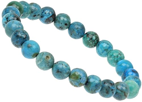 ELEDORO Echtes Blauer Opal Perlenarmband – Stretch Armband mit 8mm Edelsteinperlen – Handgefertigtes Schmuckstück von ELEDORO