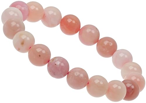 ELEDORO Echtes Pink Opal Perlenarmband – Stretch Armband mit 10mm Edelsteinperlen – Handgefertigtes Schmuckstück von ELEDORO
