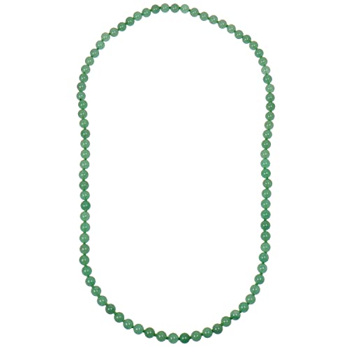 ELEDORO Edelstein Perlenkette Collier endlos geknotet 8mm 80cm lang Aventurin grün von ELEDORO