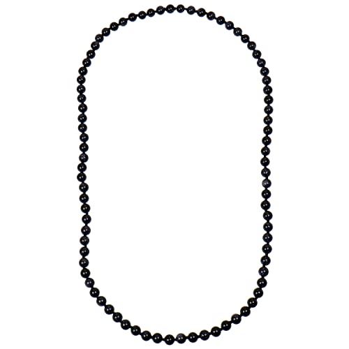 ELEDORO echte Edelstein Perlenkette Collier endlos geknotet 8mm Halskette 80cm lang (Blaufluss) von ELEDORO