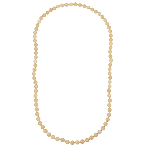 ELEDORO Edelstein Perlenkette Collier endlos geknotet 8mm 80cm lang Calcit gelb von ELEDORO