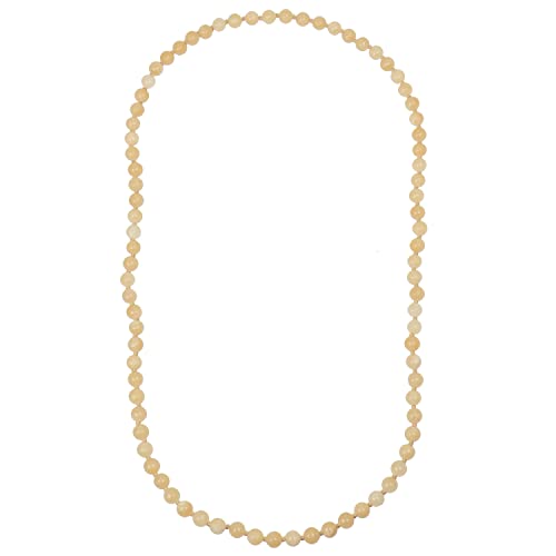 ELEDORO Edelstein Perlenkette Collier endlos geknotet 8mm 80cm lang Calcit gelb von ELEDORO
