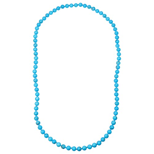 ELEDORO Edelstein Perlenkette Collier endlos geknotet 8mm 80cm lang Howlith blau von ELEDORO