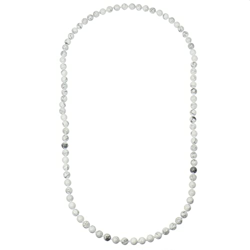 ELEDORO Edelstein Perlenkette Collier endlos geknotet 8mm 80cm lang Howlith weiß ELEDORO Edelstein Perlenkette Collier endlos geknotet 8mm 80cm lang Howlith weiß von ELEDORO