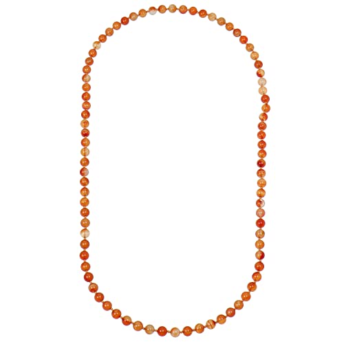 ELEDORO Edelstein Perlenkette Collier endlos geknotet 8mm 80cm lang Karneol von ELEDORO