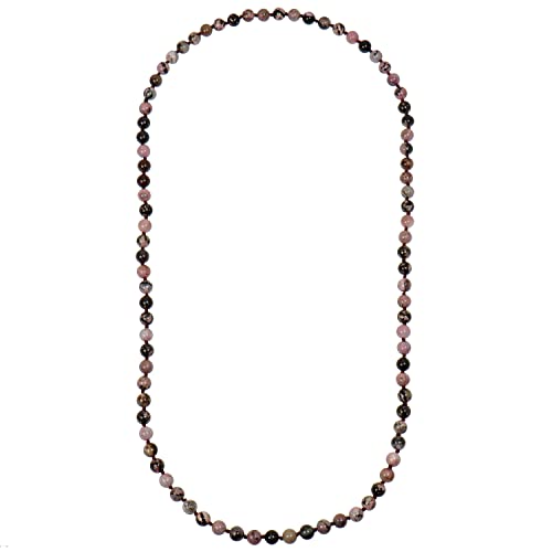 ELEDORO Edelstein Perlenkette Collier endlos geknotet 8mm 80cm lang Rhodonit von ELEDORO