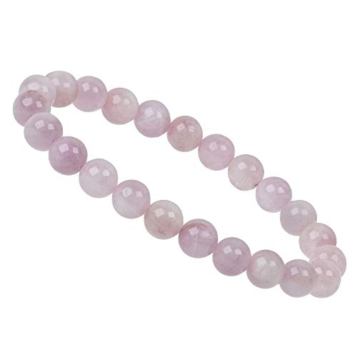 ELEDORO Handgefertigtes Edelstein Perlen Stretch Armband - Echte Steine 8mm (Kunzit AA-Grade) von ELEDORO