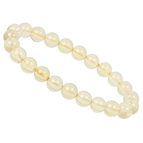 ELEDORO Handgefertigtes Edelstein Perlen Stretch Armband - Echte Steine 8mm (Lemonquarz) von ELEDORO