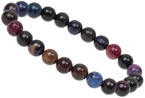 ELEDORO Handgefertigtes Edelstein Perlen Stretch Armband - Echte Steine 8mm (Sugilith) von ELEDORO