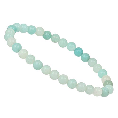 ELEDORO Stretch Armband aus echten Edelstein-Perlen (6mm) – Perlenarmband für stilvolle Eleganz (Amazonit) von ELEDORO