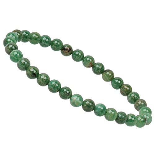 ELEDORO Stretch Armband aus echten Edelstein-Perlen (6mm) – Perlenarmband für stilvolle Eleganz (Prasem) von ELEDORO