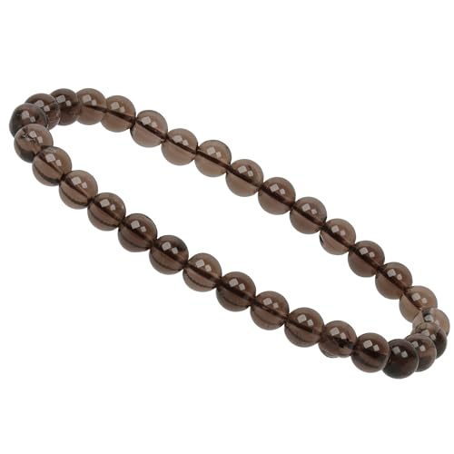 ELEDORO Stretch Armband aus echten Edelstein-Perlen (6mm) – Perlenarmband für stilvolle Eleganz (Rauchquarz) von ELEDORO