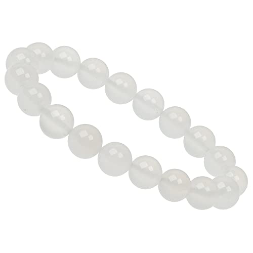 ELEDORO PowerBead Damen-Armband Stretch aus Edelstein Perlen 10mm Achat weiß von ELEDORO