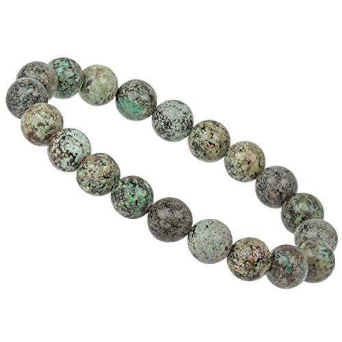 ELEDORO Stretch Armband aus echten Edelsteinen-Perlen 10mm: für Energie und Harmonie (Afrikanischer Türkis) von ELEDORO