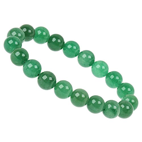 ELEDORO Stretch Armband aus echten Edelsteinen-Perlen 10mm: für Energie und Harmonie (Aventurin grün) von ELEDORO