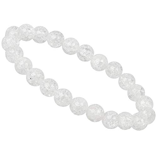 ELEDORO Stretch Armband aus echten Edelsteinen-Perlen 10mm: für Energie und Harmonie (Bergkristall Crashed) von ELEDORO