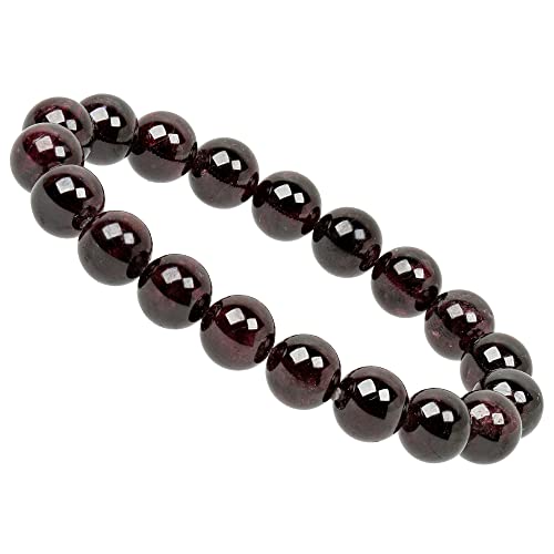 ELEDORO PowerBead Damen-Armband Stretch aus Edelstein Perlen 10mm Granat von ELEDORO