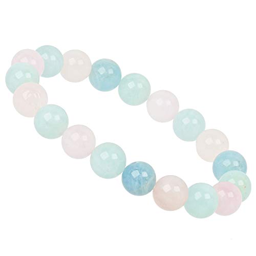 ELEDORO Stretch Armband aus echten Edelsteinen-Perlen 10mm: für Energie und Harmonie (Multicolor Beryll) von ELEDORO