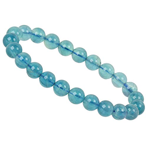 ELEDORO PowerBead Damen-Armband Stretch aus Edelstein Perlen 8mm mit Fluorit blau von ELEDORO