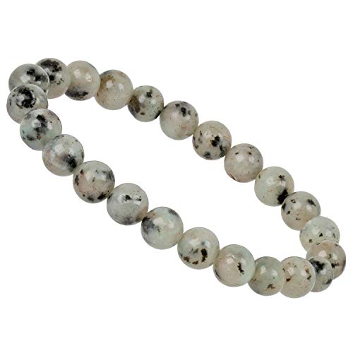 ELEDORO echtes Edelstein Perlen Armband - Natürliche Chakra Power Steine, Stretch Design, 8mm (Kiwi Jaspis) von ELEDORO