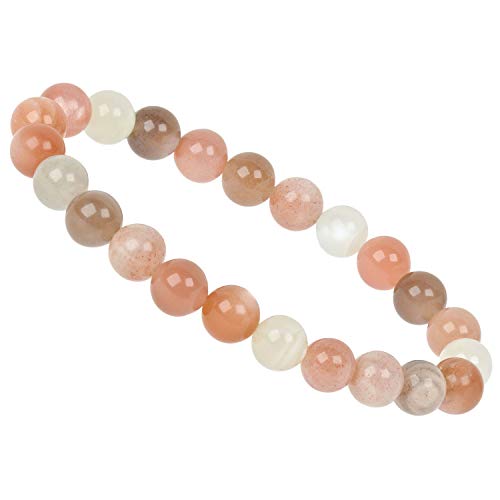 ELEDORO Handgefertigtes Edelstein Perlen Stretch Armband - Echte Steine 8mm (Mondstein Multicolor) ELEDORO Handgefertigtes Edelstein Perlen Stretch Armband - Echte Steine 8mm (Mondstein Multicolor) von ELEDORO