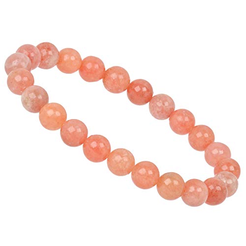 ELEDORO Handgefertigtes Edelstein Perlen Stretch Armband - Echte Steine 8mm (Pfirsich Calcit) ELEDORO Handgefertigtes Edelstein Perlen Stretch Armband - Echte Steine 8mm (Pfirsich Calcit) von ELEDORO