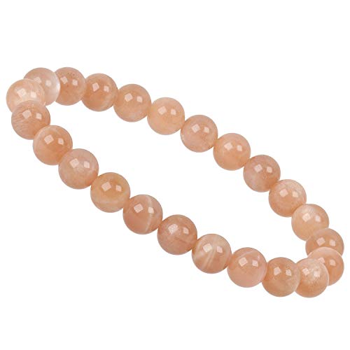 ELEDORO PowerBead Damen-Armband Stretch aus Edelstein Perlen 8mm mit Sonnenstein A+ von ELEDORO