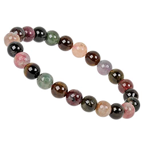ELEDORO PowerBead Damen-Armband Stretch aus Edelstein Perlen 8mm mit Turmalin Multicolor von ELEDORO