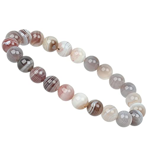 ELEDORO PowerBead Damen-Armband Stretch aus Edelstein Perlen 8mm Botswana Achat A-Grade von ELEDORO