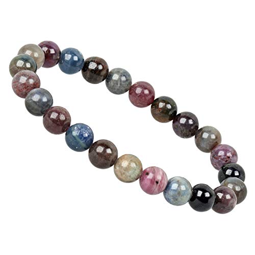 ELEDORO PowerBead Damen-Armband Stretch aus Edelstein Perlen 8mm Multicolor Saphir von ELEDORO